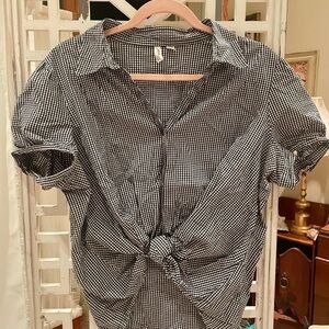 St. John's Bay Black and White Gingham Button Down Shirt